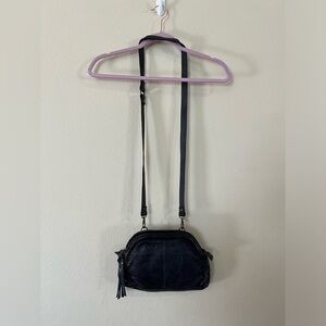 Rehard Italy Distressed Black Crossbody Leather Bag